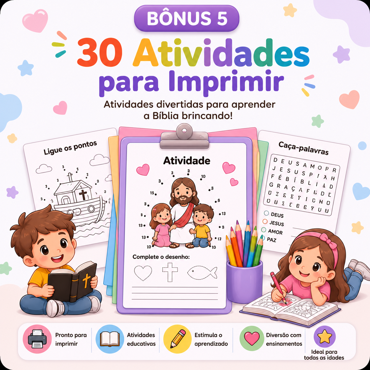 30 Atividades Bíblicas para Imprimir